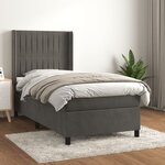 vidaXL Sommier à lattes de lit et matelas Gris foncé 90x190 cm Velours