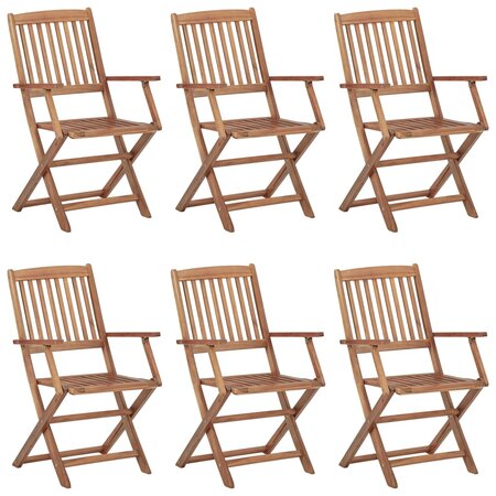 vidaXL Chaises pliables d'extérieur 6 Pièces Bois d'acacia solide