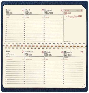 Agenda Planital Couv Plast Grainée noir 8,8 x 17 cm QUOVADIS