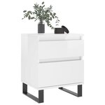 vidaXL Tables de chevet 2 Pièces blanc brillant 40x35x50 cm