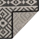 vidaXL Tapis à tissage plat d'extérieur 100x200 cm Rayures noires