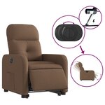 vidaXL Fauteuil inclinable électrique marron tissu