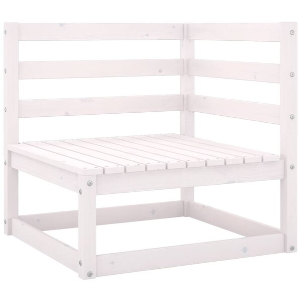 vidaXL Canapé d'angle de jardin blanc bois de pin massif