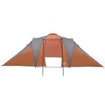 vidaXL Tente familiale à dôme 6 personnes gris et orange imperméable