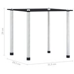 vidaXL Tables gigognes 3 Pièces Noir Verre trempé