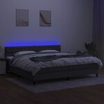 vidaXL Sommier à lattes de lit et matelas et LED Gris foncé 200x200 cm