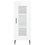 vidaXL Buffet haut Blanc brillant 34 5x34x180 cm Bois d'ingénierie