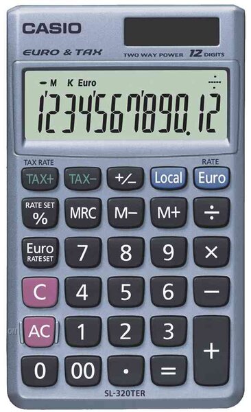 calculatrice SL-320 TER Plus, alimentation solaire/pile CASIO