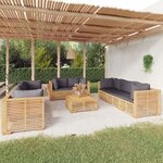 vidaXL Salon de jardin 9 Pièces avec coussins Bois de teck solide