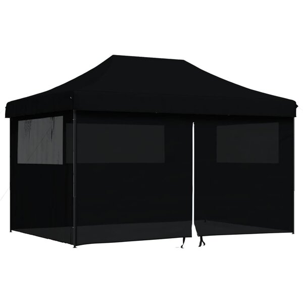 vidaXL Tente de réception pliable escamotable 4 parois latérales noir