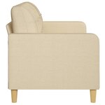 vidaXL Canapé à 3 places Crème 180 cm Tissu