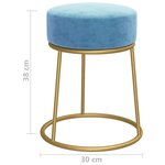 vidaXL Tabouret rond Bleu clair Velours