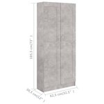 vidaXL Bibliothèque Gris béton 82 5x30 5x185 5 cm Bois d'ingénierie