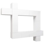 vidaXL Ensemble de meuble TV 9 Pièces Blanc Bois d'ingénierie