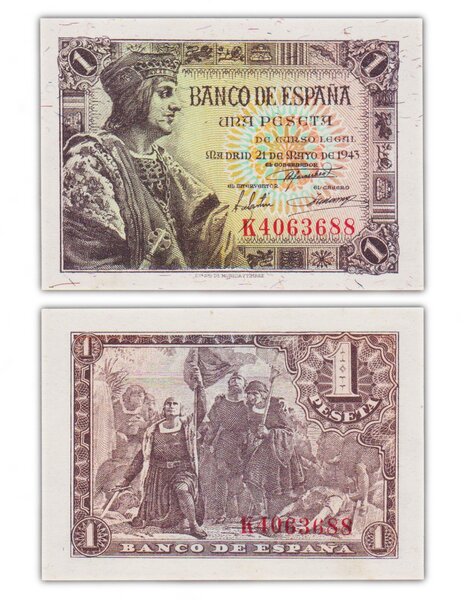 Billet de Collection 1 peseta 1943 Espagne - Neuf - P126