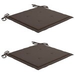 vidaXL Chaises de jardin lot de 2 et coussins taupe Bois teck massif