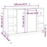 vidaXL Buffet Blanc 120x35x80 cm Bois massif de pin