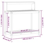 vidaXL Table de rempotage avec étagères blanc bois massif de pin