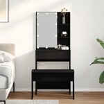 Ensemble de Table de Maquillage vidaXL avec LED Bois d'Ingénierie Chêne Noir
