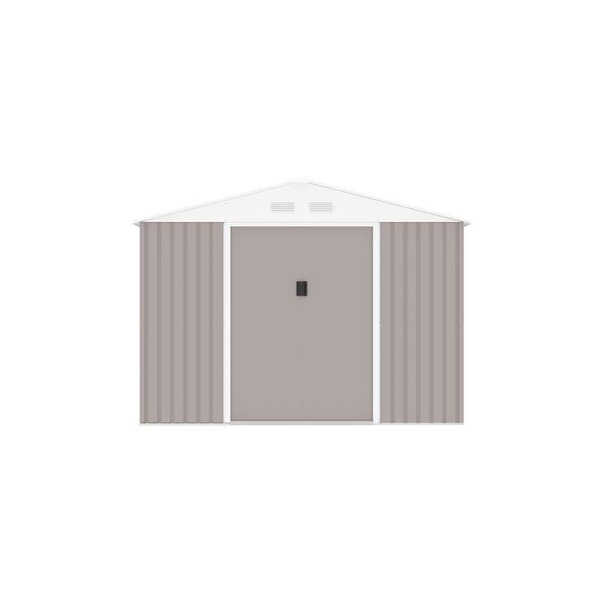 Abri de jardin en acier 5,29 m² - Kit d'ancrage inclus - Taupe