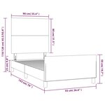 vidaXL Cadre de lit avec tête de lit Bleu 90x190 cm Tissu