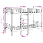 vidaXL Lit superposé 90x190 cm Bois de pin massif