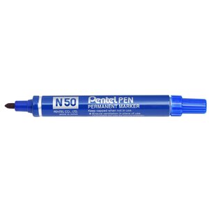 Marqueur permanent n50 corps aluminium pointe ogive 2 mm bleu pentel