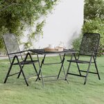 vidaXL Mobilier à dîner de jardin 3 Pièces Maille Métal Anthracite