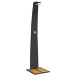 vidaXL Douche d'extérieur noir 55x60x224 cm résine tressée bois acacia