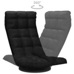 vidaXL Chaise pivotante de sol Noir Tissu