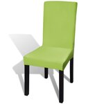 vidaXL Housse de chaise droite extensible 6 Pièces vert
