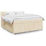 vidaXL Sommier à lattes de lit avec matelas Crème 180x200 cm Tissu