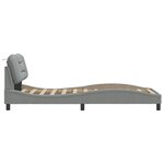 vidaXL Cadre de lit avec tête de lit Gris clair 90x190 cm Tissu