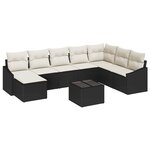 vidaXL Ensemble de salle à manger de jardin 8 pièces avec coussins en rattan poly