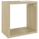 vidaXL Étagères cube murales 2 Pièces Chêne sonoma 26x15x26 cm
