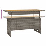 vidaXL Table de jardin gris 100x50x43/63 cm acacia et résine tressée