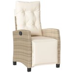 vidaXL Chaises inclinables de jardin lot de 2 avec repose-pied rotin
