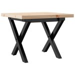 vidaXL Table basse cadre en X 40x40x35 5cm bois de pin massif et fonte