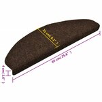 vidaXL Tapis autoadhésifs de marches 5 Pièces Marron 65x21x4cm Aiguilleté