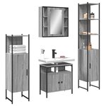 vidaXL Ensemble d'armoires de salle de bain 4 Pièces sonoma gris