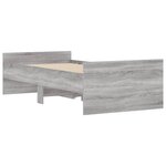 vidaXL Cadre de lit avec tiroirs sonoma gris 90x190 cm