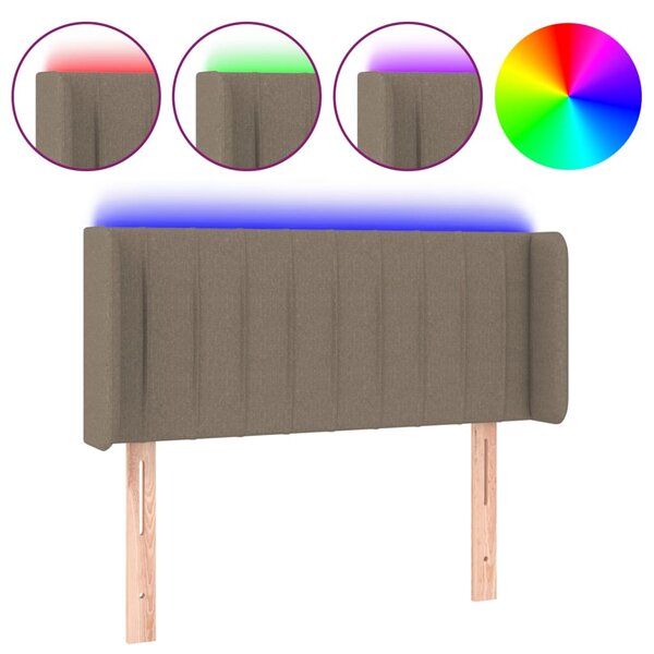 vidaXL Tête de lit à LED Taupe 83x16x78/88 cm Tissu