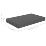 vidaXL Étagère murale flottante 2 Pièces Gris brillant 40x23x3 8 cm MDF