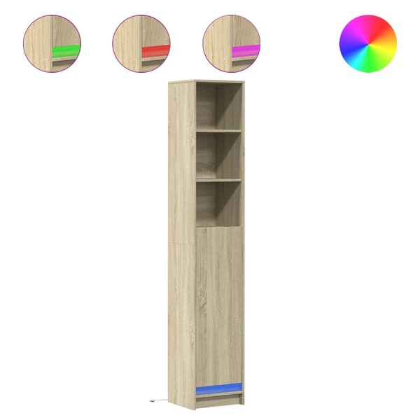 vidaXL Buffet avec LED chêne sonoma 36x32 5x200 cm bois d'ingénierie