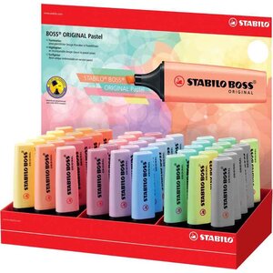 Surligneur boss original pastel  présentoir de 45 stabilo