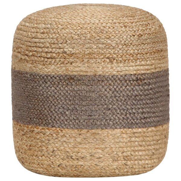 vidaXL Pouf fait à la main Gris 40 x 45 cm Jute