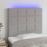 vidaXL Tête de lit à LED Gris clair 90x5x118/128 cm Tissu