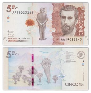 Billet de Collection 5000 pesos 2015 colombie - Neuf - P459