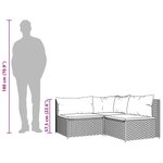 vidaXL Salon de jardin 3 Pièces avec coussins marron résine tressée