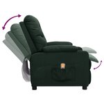 vidaXL Fauteuil de massage Vert foncé Tissu